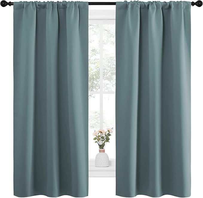 NICETOWN Greyish Blue Blackout Curtains Panels
