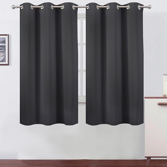 LEMOMO Blackout Curtains 42 x 63 inch/Dark Grey Curtains Set of 2