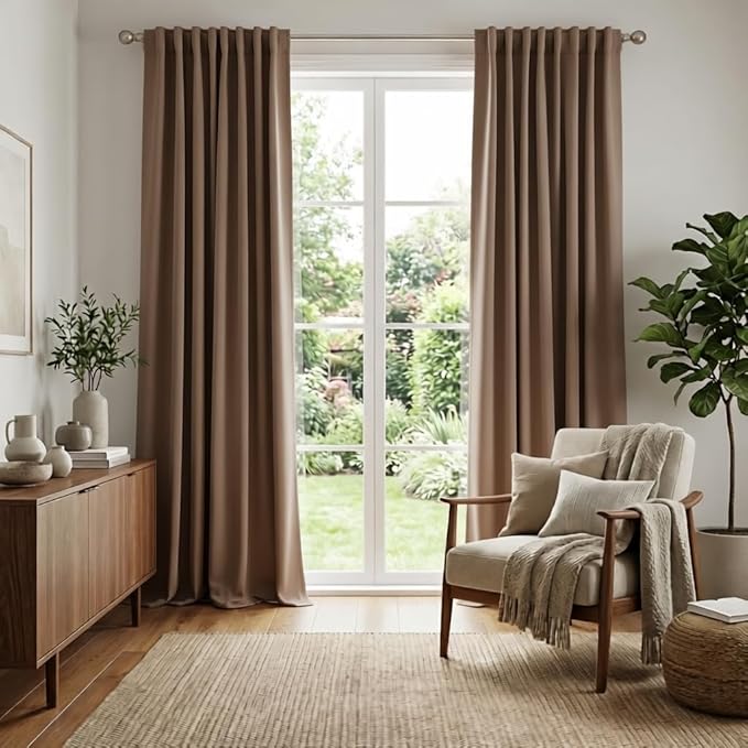 RYB HOME Blackout Curtains for Living Room, Privacy Thermal Insulating Window