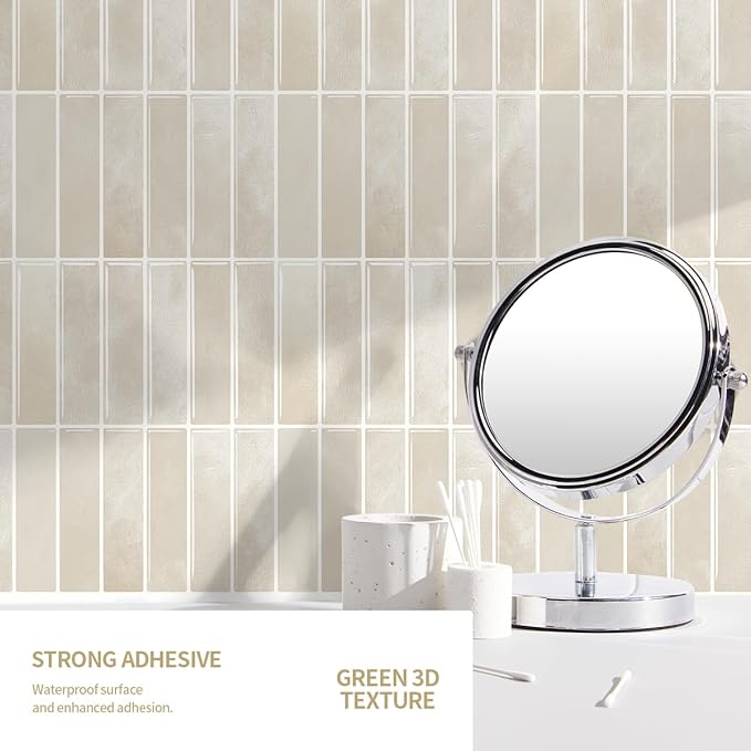 Peel and Stick Backsplash 3D Wall Tiles, Self-Adhesive, Oil Proof, Waterproof