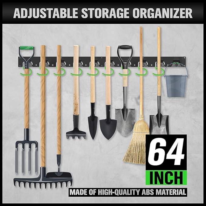 SWANLAKE Plastic 64 Inch Adjustable Storage System, Wall Mounted Hooks Tool