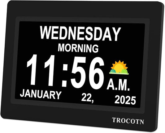 TROCOTN Dementia Clocks, Large Display Calendar Alarm Clock