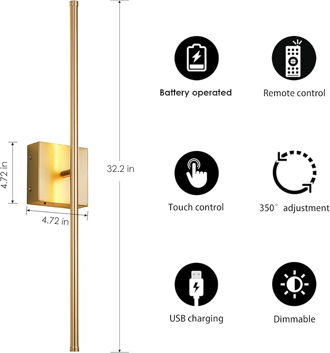 KARTOOSH Battery Operated Wall Sconces
