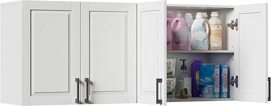ChooChoo Laundry Room Cabinets, 4 Doors Wall Mounted Storage Cabinet, Kitchen