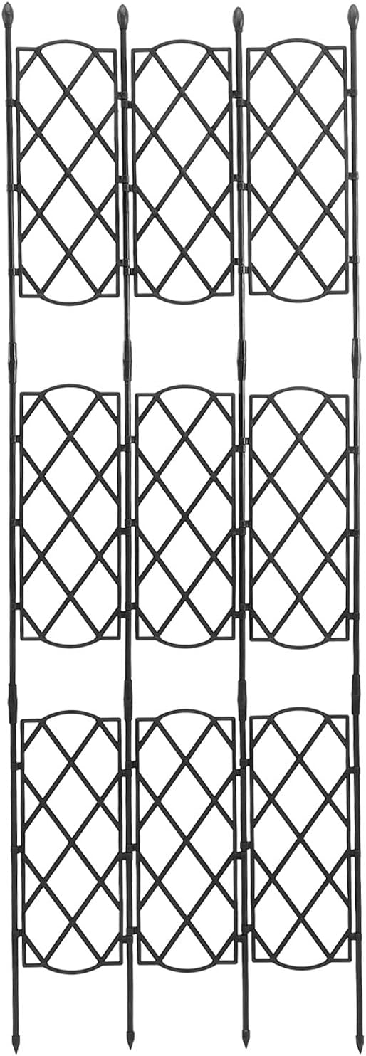 Toddmomy Metal Plant Climbing Trellis Rack 46.5-135cm Adjustable Steel Vine Plant Support for Outdoor Garden