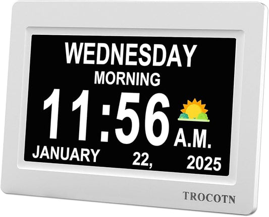 TROCOTN Dementia Clocks, Large Display Calendar Alarm Clock