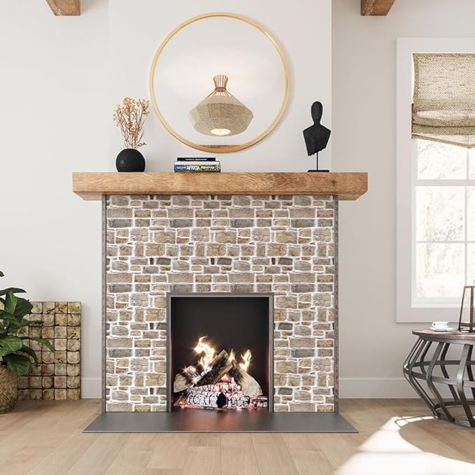 COMSTICKC 3D Faux Stone Peel and Stick Wall Panel, Faux Brick Wall Panels