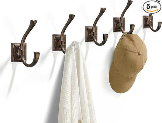 TUNNY 5 Pack Antique Design Wall Hanging Coat Hooks