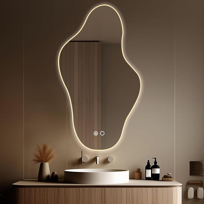 55″x31.5″ Modern Irregular LED Bathroom Mirror