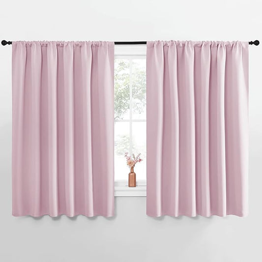 NICETOWN Blackout Curtains for Bedroom, Baby Pink, 1 Pair, 62 by 63-inch