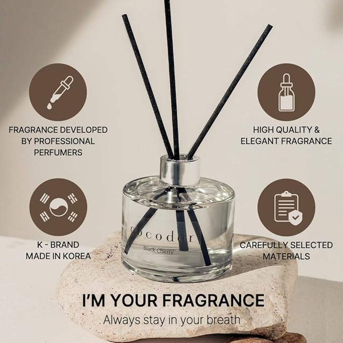 COCODOR Signature Reed Diffuser Set/Woody Hotel / 6.7oz /1 Pack/Home Fragrance Diffuser, Oil Scent Diffuser for Bathroom Shelf Decor
