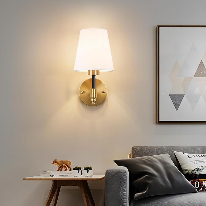 Peel and Stick Wall Sconces, Stick On Wall Sconce Set of 2, Battery Operated