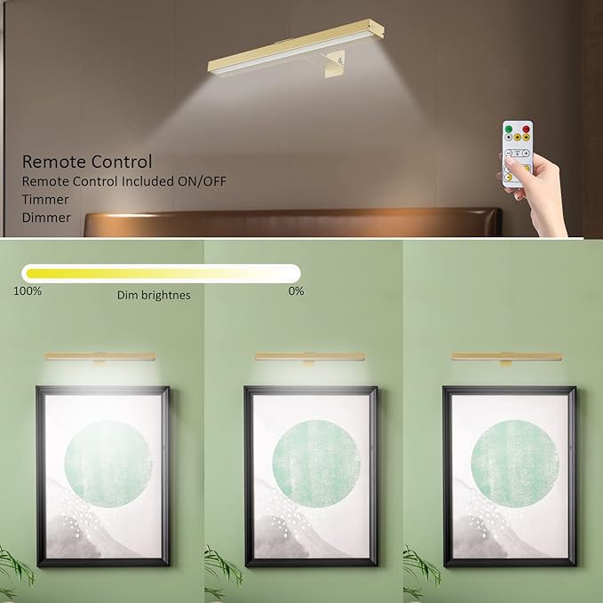 MIOBLUE 2Pack Picture Lights, 16in Battery Operated Picture Lights