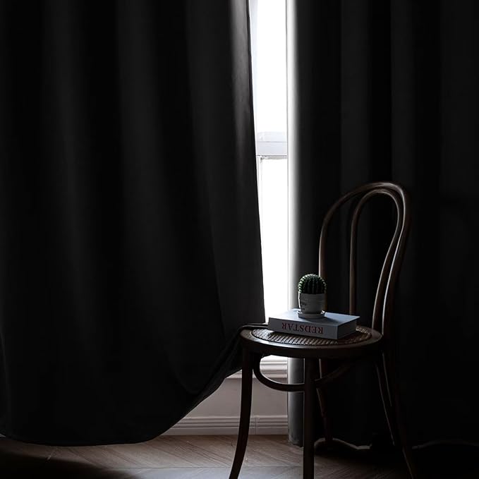 IGEMAEVE Blackout Curtains 90 Inch Length 2 Panels Set, Grommet Energy Saving