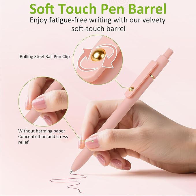 FIOVER Colored Pens, 6 Pack Colorful Gel Pens, Quick-Dry 0.7mm Medium Point for Journaling, Note Taking, Doodling, Aesthetic Office School Supplies, Gifts for Women Men(Multiple Colors)