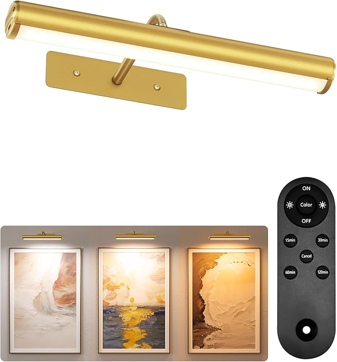 EZVALO Wireless Picture Light for Wall, 13 Inch 4000mAh Rechargeable Battery