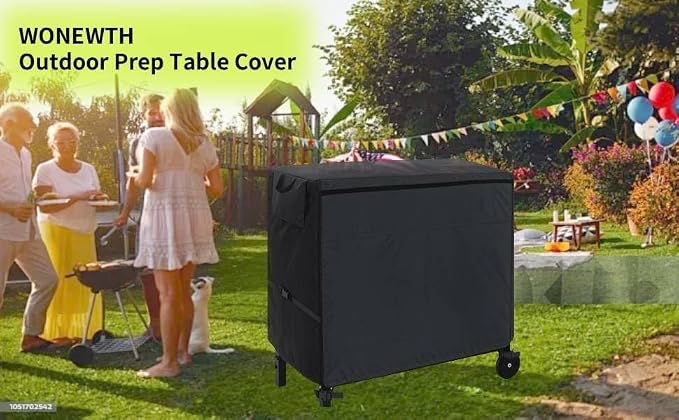 Outdoor Prep Table Cover, 54 Inch Heavy Duty Waterproof Cover for Patio, Grill Cart, BBQ Food Prep Table, Compatible with Keter Unity Small Portable Table & Storage Cabinet(54"L*24"W*32"H)