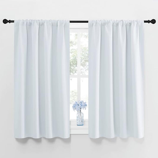 NICETOWN Greyish White Window Curtain Panels