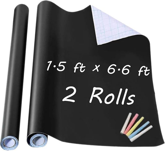 Chalkboard Wall Sticker 2 Rolls 18" x 79" Wallpaper Peel and Stick Chalk Board