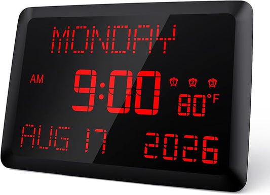 Raynic Digital Clock, 11.5" Large Display Digital Calendar Clock