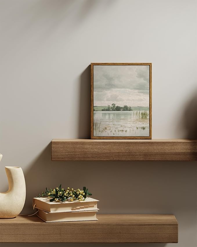 InSimSea Framed Canvas Prints Art Vintage Decor, Home Decor Classical Danish Landscape Painting by Vilhelm Groth Rustic Farmhouse Wall Decoration for Bedroom Bathroom Wall Art, 8"x10"