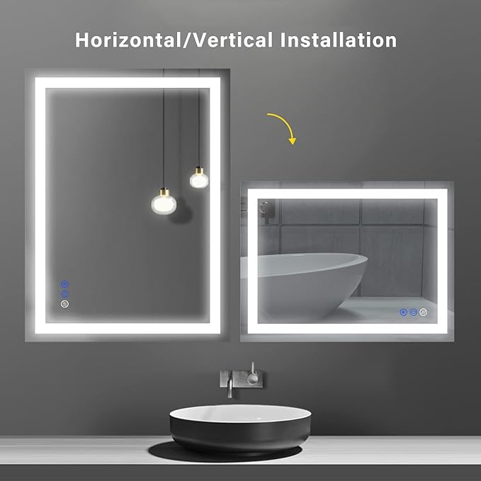 32x24 inch Wall Mounted LED Bathroom Mirror