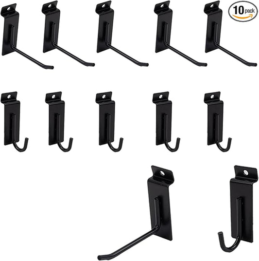 FRAYSCENT Slatwall Accessories 10 Pcs Slatwall Hook Slat Wall Hanging Hook