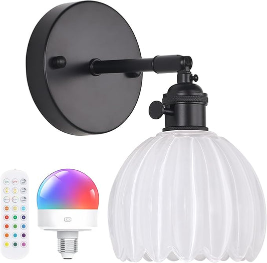 Shenmoyl Vintage Battery Operated Wall Sconce