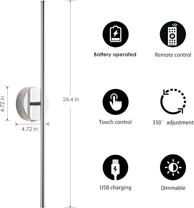 KARTOOSH Battery Operated Wall Sconces