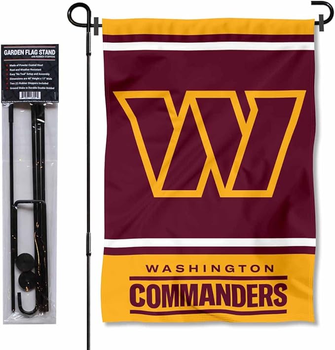 WinCraft Washington Commanders Garden Flag and Flagpole Mount