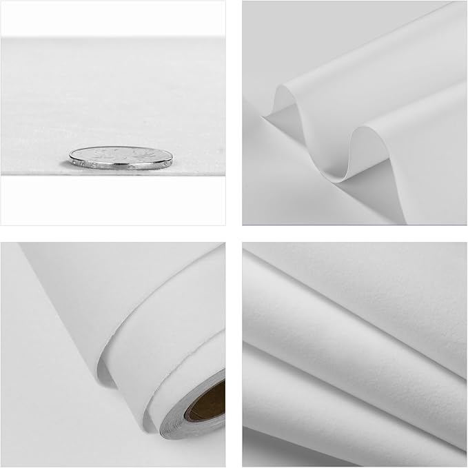 FunStick White Velvet Fabric Wallpaper Self Adhesive Soft Felt Drawer Liners