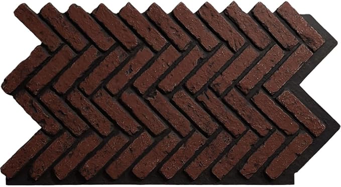 EverStone Herringbone Faux Brick Panel, 46 1/2"W x 25 1/4"H x 1"D, Heath Color