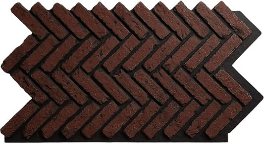 EverStone Herringbone Faux Brick Panel, 46 1/2"W x 25 1/4"H x 1"D, Heath Color