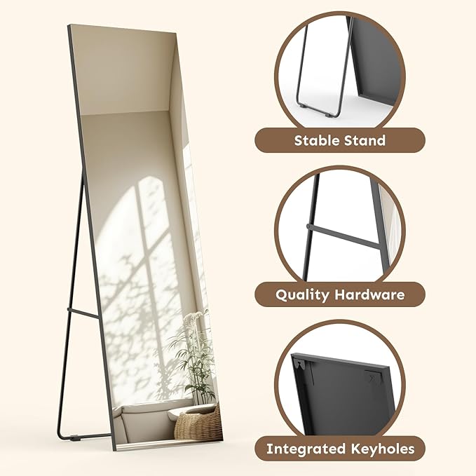Kosmonia 71x28 Frameless Full Length Silver Coating Mirror w/Distortion Free