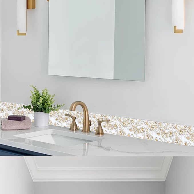 HOMETITUTE Wallpaper Border Peel and Stick Feather Texture Decorative Wall Trim
