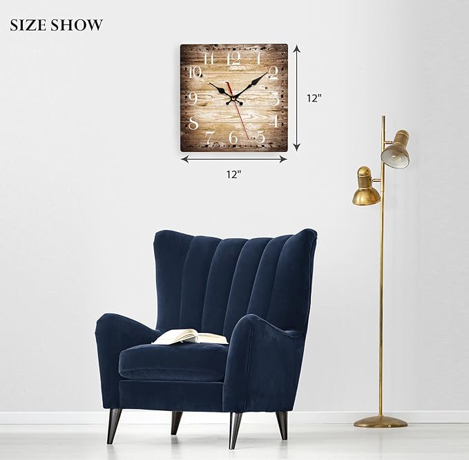 ArtSocket Wooden Wall Clock Silent Non-Ticking
