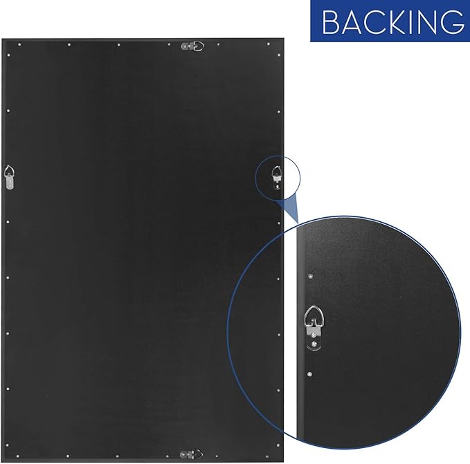 Bathroom Mirrors 40x24 Inch for Wall, Modern Rectangle Black Frame Wall Mounted