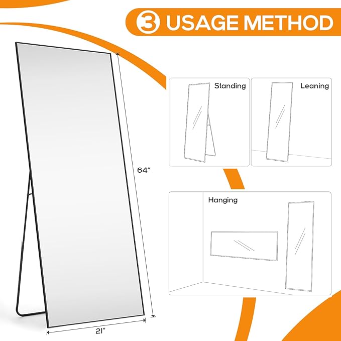 Mirror Full Length, Upgraded 21"x64" Body Wall Mirrors