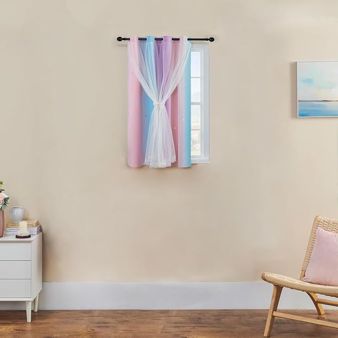 XiDi Blue Curtains for Bedroom