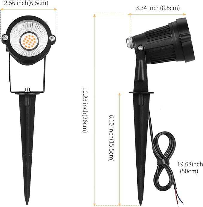 REEGOLD Low Voltage Landscape Lights Outdoor: 7W 700LM LED Landscape Lighting with Connectors for Tree Garden Yard Pathway | 12V 24V Warm White 2700K Spotlights | IP65 Waterproof | 6 Pack