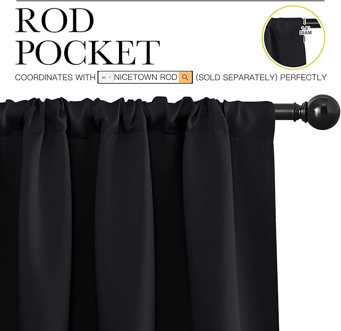 NICETOWN Black Out Curtain Panels