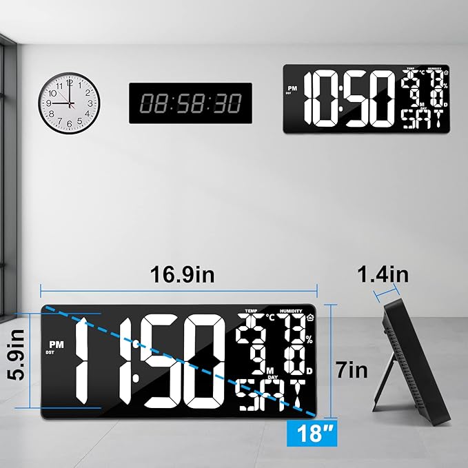 18 Inch Oversized Digital Wall Clock