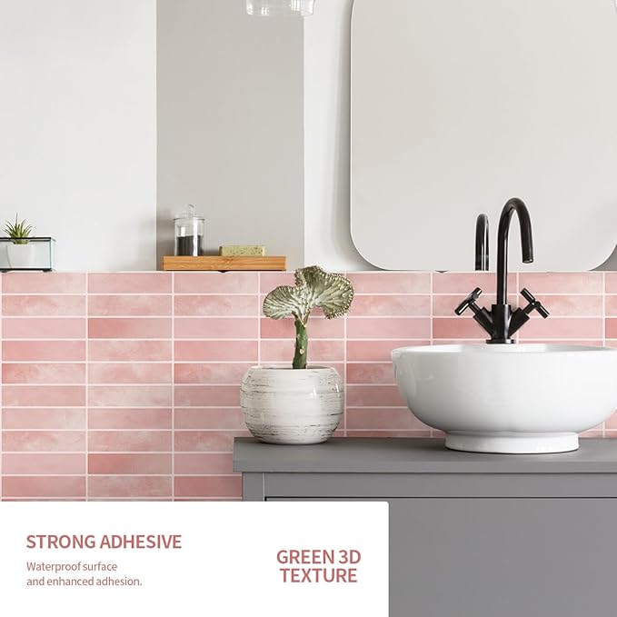 Peel and Stick Backsplash 3D Wall Tiles, Self-Adhesive, Oil Proof, Waterproof