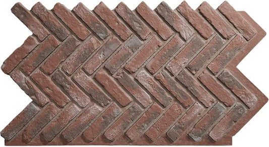 EverStone Herringbone Faux Brick Panel, 46 1/2"W x 25 1/4"H x 1"D, Burnished