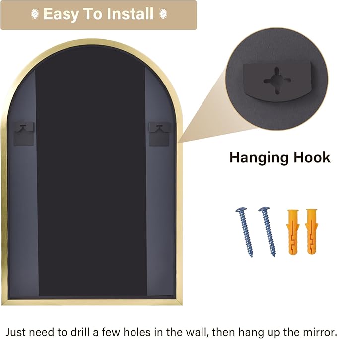HARRITPURE Arched Bathroom Mirror
