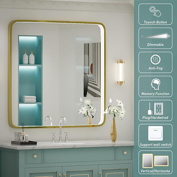 36X36 Inch LED Bathroom Mirrors, Bathroom Vanity Mirror