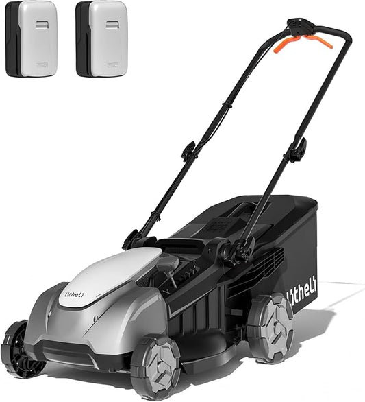 Litheli 18-inch 40V Brushless Lawn Mower for Garden Yards, Lightweight Cordless Lawn Mower Battery Powered with 6-Position Height Adjustment, 2x5.0Ah Battery Included