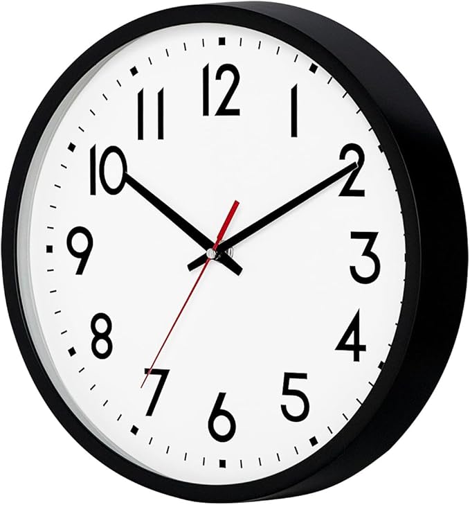 HZDHCLH Wall Clock Black, Silent Wall Clocks Battery Operated 10 Inch Modern