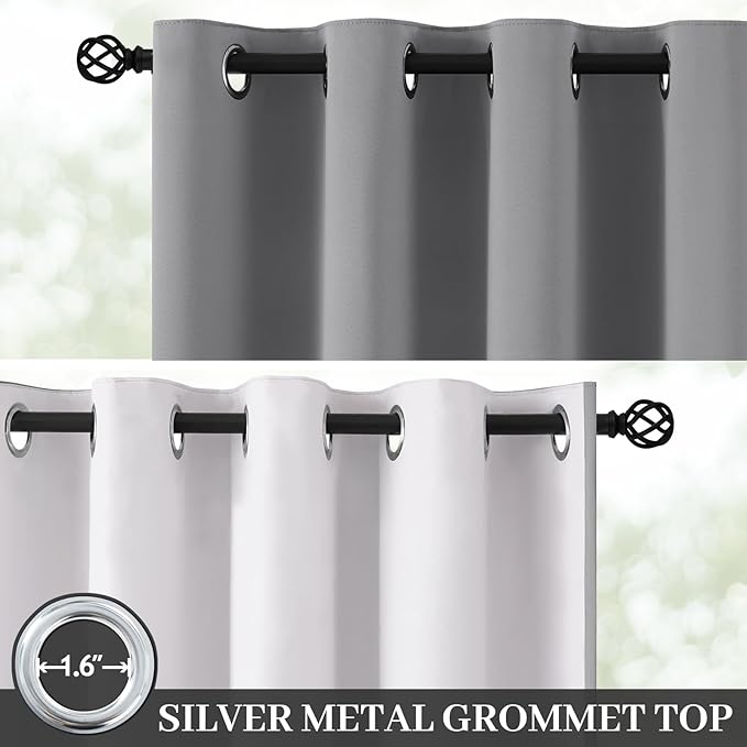 Yakamok 100% Blackout Curtain Panels 63 inches Cold and Light Blocking Drapes