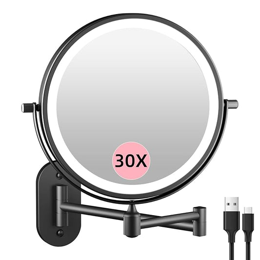 FUNTOUCH 5000mAh Rechargeable Wall Mounted Lighted Makeup Vanity Mirror
